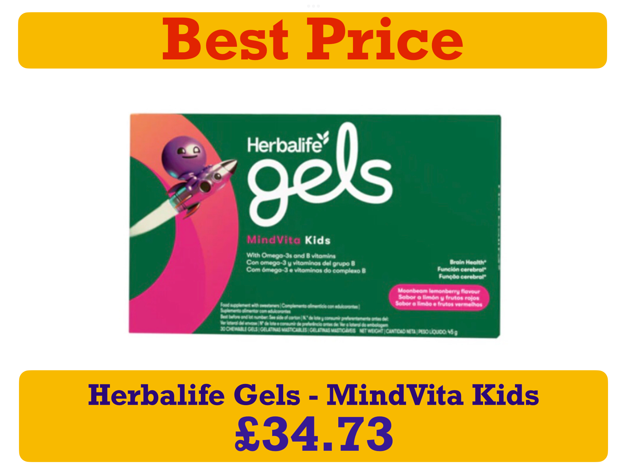 Herbalife Gels MindVita Kids Moonbeam Lemonberry 30 chewable gels